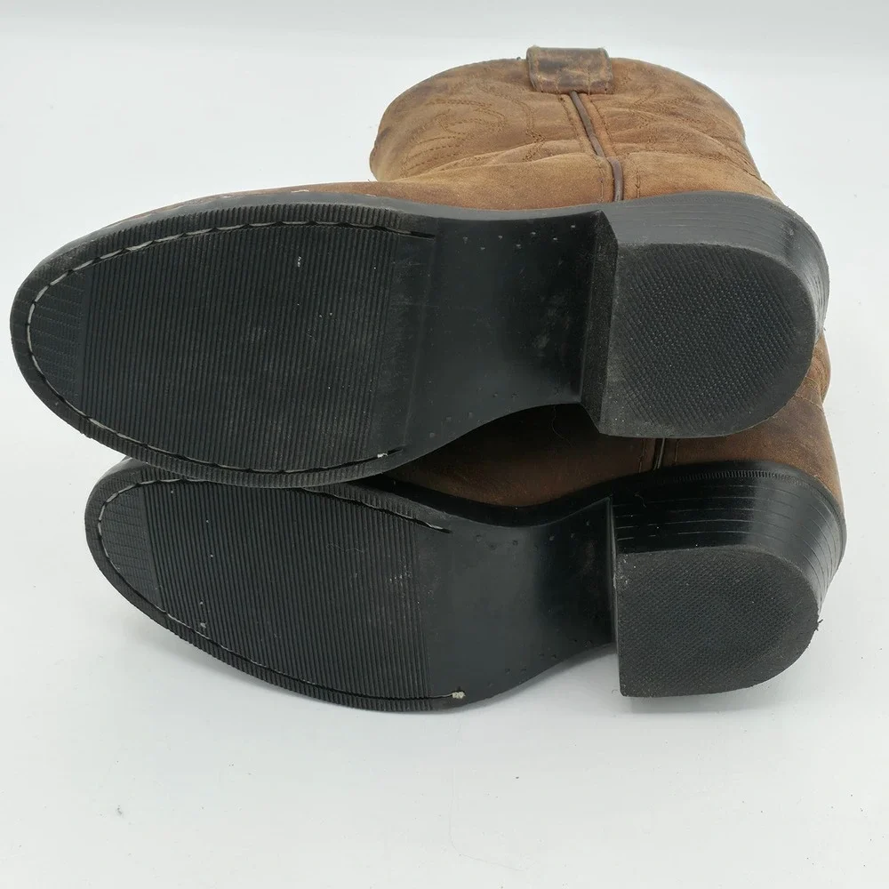 Masterson‎ Boot Co Kids Brown Suede Western Cowboy Boots Size 10.5 M
